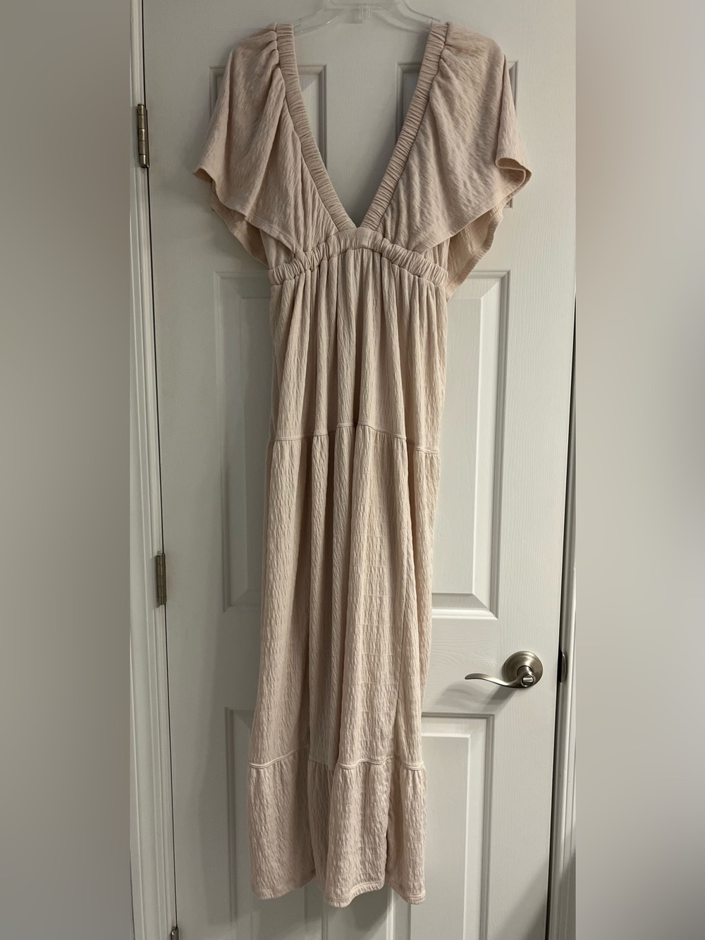 Free People Beach Tan V-Neck La La Maxi Dress Size Small